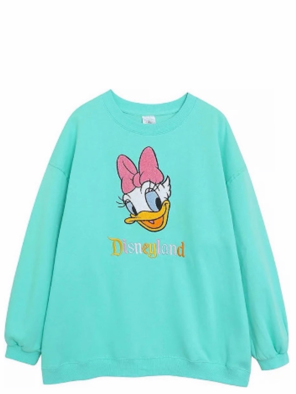 Disney Parks Disneyland Daisy Duck Embroidered Crewneck Sweatshirt